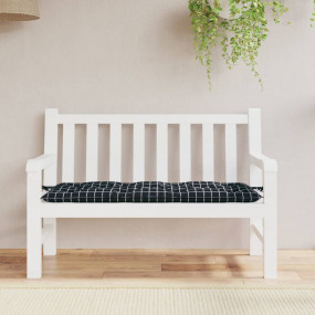 Garden Bench Cushion Black check pattern 100% Polyester