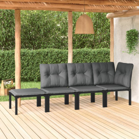 Garden Lounge Set Black and Gray
