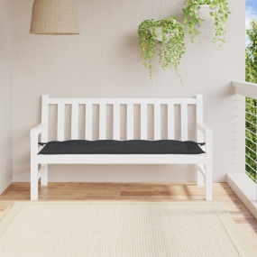 Garden Bench Cushion Black Oxford fabric, Polyester