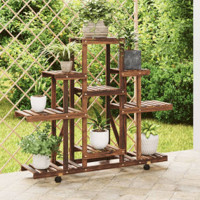 Flower Stand With Wheels Carbonized brown Carbonized so...