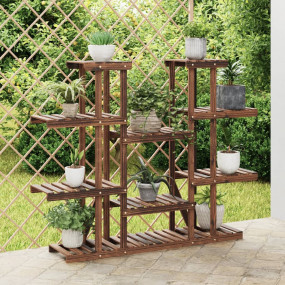Flower Stand Carbonized brown Carbonized solid fir wood...
