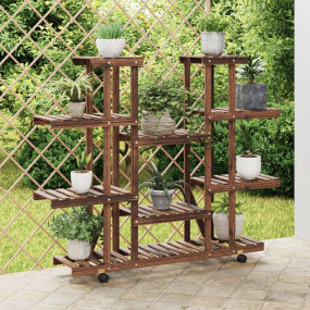 Flower Stand With Wheels Carbonized brown Carbonized so...