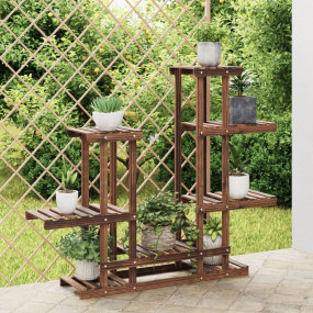 Flower Stand Carbonized brown Carbonized solid fir wood...