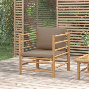 Garden Sofa Taupe Bamboo, 100% Polyester Medium Modular