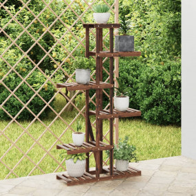 Flower Stand Carbonized brown Carbonized solid fir wood...