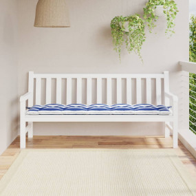 Garden Bench Cushion Blue and White Oxford fabric (100%...