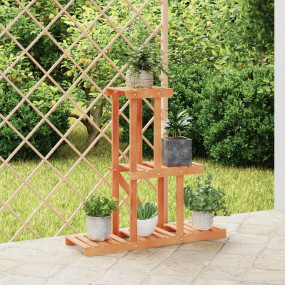 Flower Stand Brown Solid fir wood 31.9 x 9.8 x 29.7 in