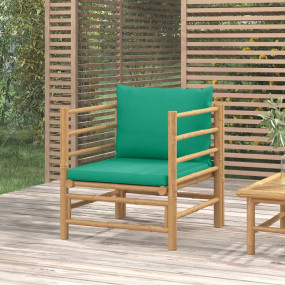 Garden Sofa Natural Bamboo, Green Bamboo, Polyester Sin...