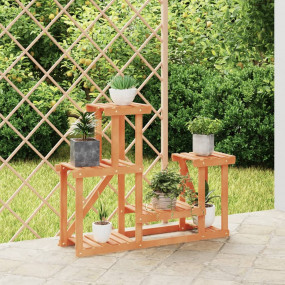 Flower Stand Wooden Brown Solid Fir Wood 35.4 x 9.8 x 2...