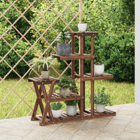 Flower Stand Carbonized brown Carbonized solid fir wood...
