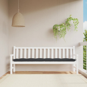 Garden Bench Cushion Black Oxford fabric (100% polyeste...