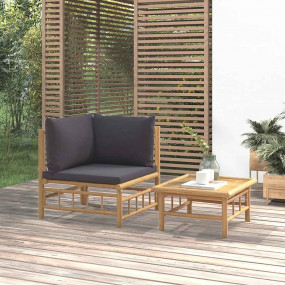 Garden Lounge Set Natural Bamboo Bamboo Compact Modular