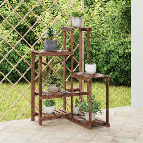 Flower Stand Carbonized brown Carbonized solid fir wood
