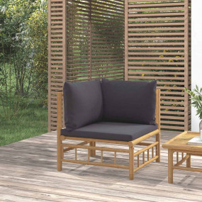 Garden Corner Sofa Dark Grey Bamboo Medium Modular