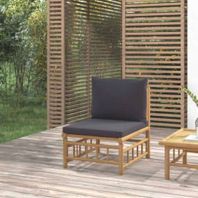 Garden Middle Sofa Dark Grey, Natural Bamboo Bamboo Med...