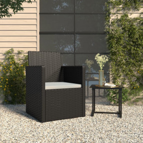 Garden Armchair Black, Cream White