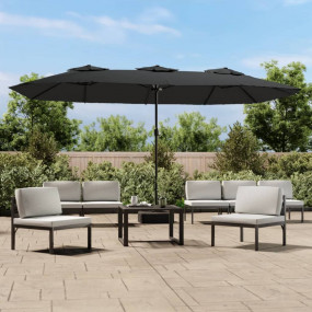 Garden Parasol Anthracite Polyester, Powder-Coated Iron