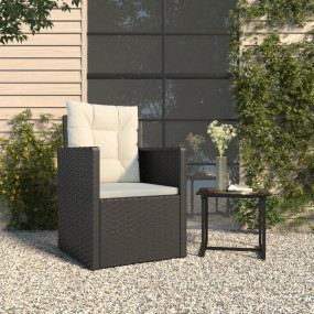 Garden Armchair Black Poly Rattan Water-resistant mater...