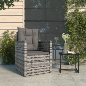 Garden Armchair Grey PE rattan, powder-coated steel Sin...