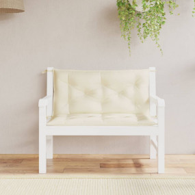 Garden Bench Cushion Set of 2 Cream Oxford fabric (100%...