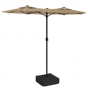 Garden Parasol Taupe Polyester, Powder-Coated Iron Larg...