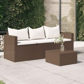 3-seater Patio Sofa Brown PE Rattan 3-Seater Modular
