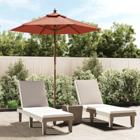 Garden Parasol Terracotta Polyester, hardwood 77.2 in d...