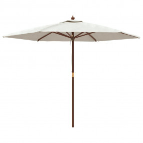 Garden Parasol Sand Polyester cover, Hardwood pole Larg...