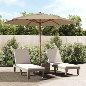 Garden Parasol Taupe Polyester 94.5 in high Height-Adju...