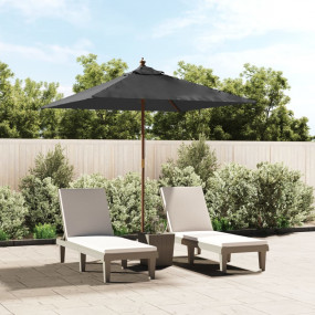Garden Parasol Anthracite Polyester, Solid hardwood, Ba...