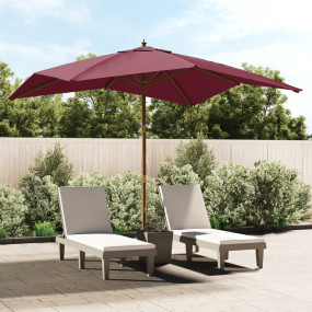 Garden Parasol Bordeaux Red Polyester Fabric Large Toug...