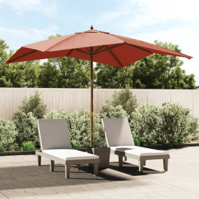 Garden Parasol Terracotta Solid hardwood, Polyester fab...
