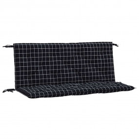 Garden Bench Cushion Set of 2 Black and white check Oxf...