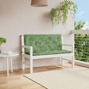 Garden Bench Cushion Set of 2 Leaf Pattern Oxford Fabri...
