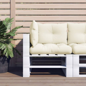 Pallet Cushion Set of 3 Cream Fabric (100% polyester) S...