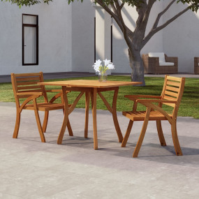 Garden Table Brown Solid Acacia wood 33.5x33.5x29.5 in ...
