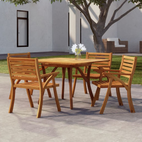 Garden Table Natural Wood Solid Acacia wood 43.3 in Dur...