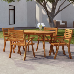 Garden Table Brown Solid acacia wood Medium Garden Tabl...