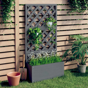 Trellis Planter Grey Wood-plastic composite Tall Plante...