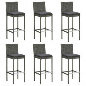 Bar Stool Set of 6 Gray
