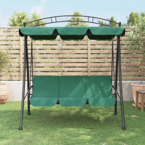 Garden Swing Bench Green Powder-coated steel Large