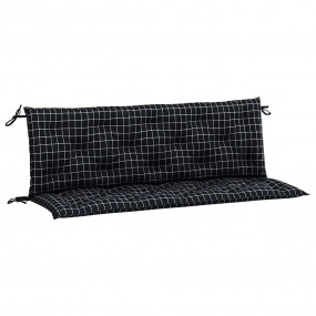 Garden Bench Cushion Set of 2 Black check pattern 100% ...