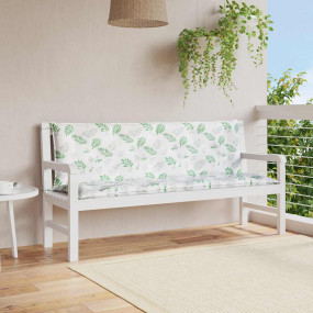 Garden Bench Cushion Set of 2 Leaf Pattern 100% Polyest...