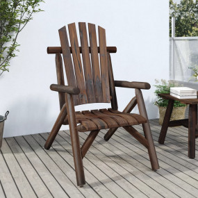 Garden Chair Burned wood look Solid Spruce Wood Standar...