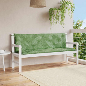 Garden Bench Cushion Set of 2 Leaf Pattern