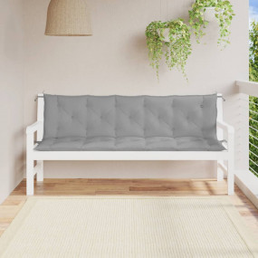 Garden Bench Cushion Set of 2 Grey Oxford fabric, Hollo...