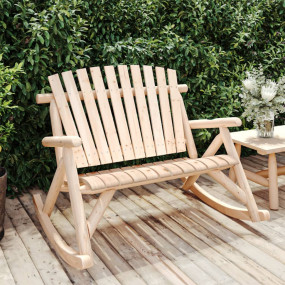 Garden Rocking Bench Natural Solid spruce wood