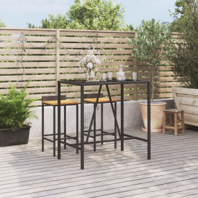 Bar Table With Glass Top Black