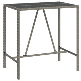 Bar Table With Glass Top Grey