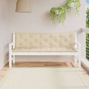Garden Bench Cushion Set of 2 Beige 100% polyester (Oxf...